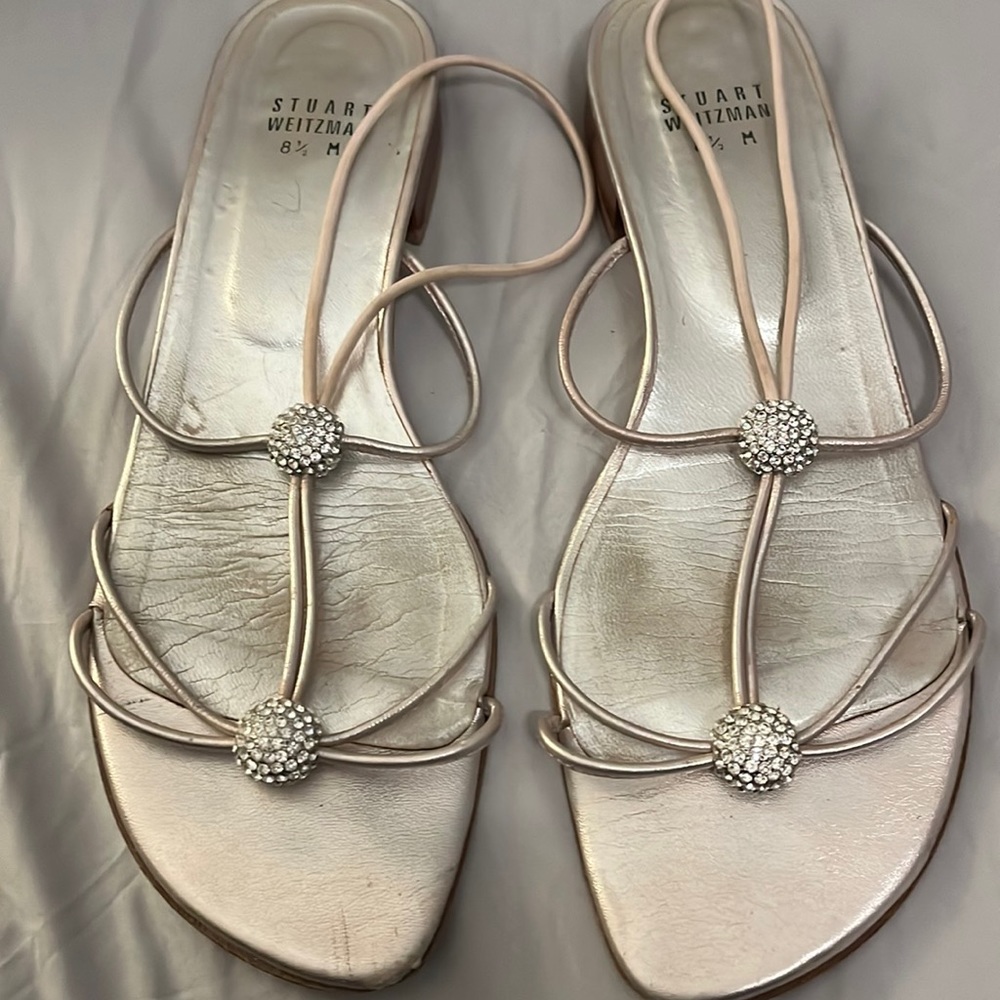 Stuart Weitzman crystal silver sandals